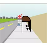 Otobüs durağı işaret içinde UK vektör çizim