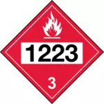 Vektorové ilustrace červený znak s kódem UN 1223 pro petrolej