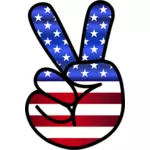 Peace-tecken med fingrarna