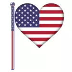 USA hjertet flagg