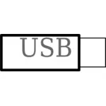 computer USB stick one dimensional vector drawing