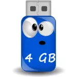 Vektor Klipart komické USB Stick