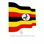 Vlající vlajka Ugandy