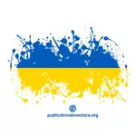 Bendera Ukraina di hujan rintik-rintik tinta