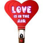 Векторные иллюстрации Валентина баллона с буквами Любовь витает в воздухе