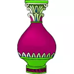 Pink and green vase