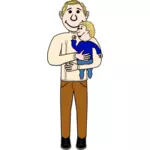 Grafika wektorowa ojca i dziecka