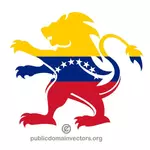Bandeira da Venezuela dentro da forma de leão