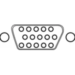 VGA-connector met 15 Polen vector afbeelding