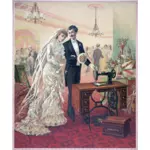 Illustrazione dell'annata dello sposo e della sposa
