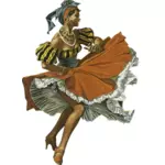 Vintage karibiska dansande kvinna