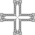 Image vectorielle crucifix ornement vintage