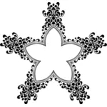 Snowflake-shaped floral element