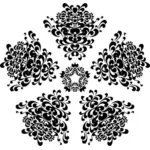 Vector image of five flourish petals