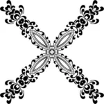 X-shaped black and white flower