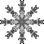 Black and white graphics of snowflake shape