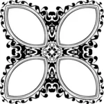 Clip art of vintage black and white floral design