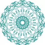 Round green flowery design