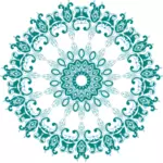 Cerchio rotondo verde con i fiori