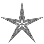 Stella floreale nell'immagine vettoriale in bianco e nero