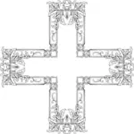 Ilustração em vetor floral crucifixo
