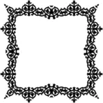 Imagen de vector marco floral negro