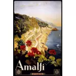 Vintage travel poster Amalfi vector illustration
