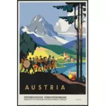 Vector clip art of vintage travel poster Austria