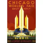 शिकागो विश्व मेले 1933 के विंटेज पोस्टर के सदिश ग्राफिक्स