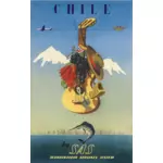 Vintage cestování plakát z Chile