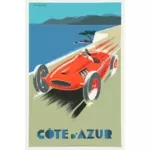 Vintage reise plakat Cote D'Azur vector illustrasjon