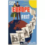 Gráficos del cartel europeo viajes vintage