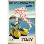 वेक्टर ग्राफ़िक्स के इतालवी विंटेज पोस्टर यात्रा
