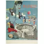マドリード旅行ビンテージ ポスターのベクトル描画