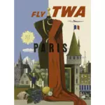 Vector clip art of Paris vintage travel poster