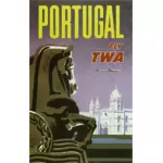 Cartaz de viagem clipart vetorial do vintage de Portugal