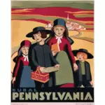 Travel affisch av landsbygdens Pennsylvania