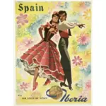 Ilustraţie vectorială de călătorie spaniolă epocă poster