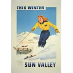 शीतकालीन रिजॉर्ट के विंटेज पोस्टर