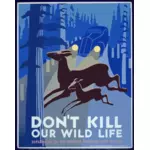 Vintage plakát podporovat Wildlife zachování