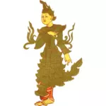 Vintage Myanmar character vector image