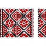 Broderie ucrainene în negru şi roşu vector miniaturi