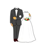 Иллюстрация обезглавленный свадьба пара