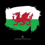 Gemalte Flagge von Wales