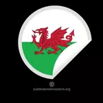 Walesin lipun pyöreä tarra