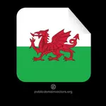 Square sticker with flag of Wales