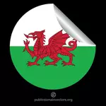 Welsh flag in a peeling sticker