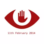 Fight against mass surveillance red sign vector image