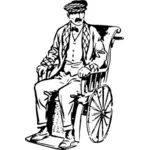 Mann sitzt in einem Rollstuhl-Vektor-ClipArt