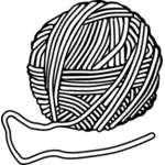 Drawing of wool bundle in black and white